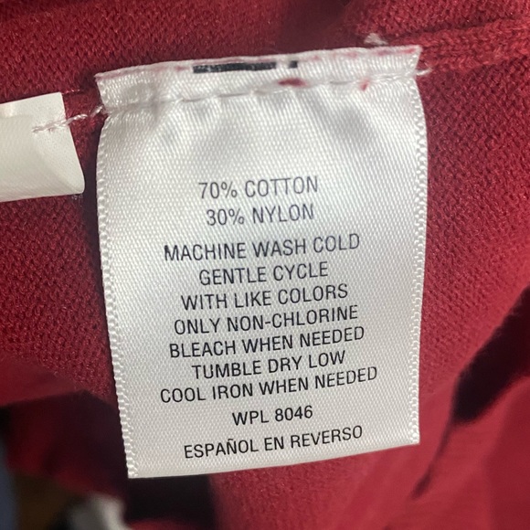 CLUB ROOM  Men’s Cherry Red Performance cotton Blend V-Neck Sweater - Picture 5 of 5